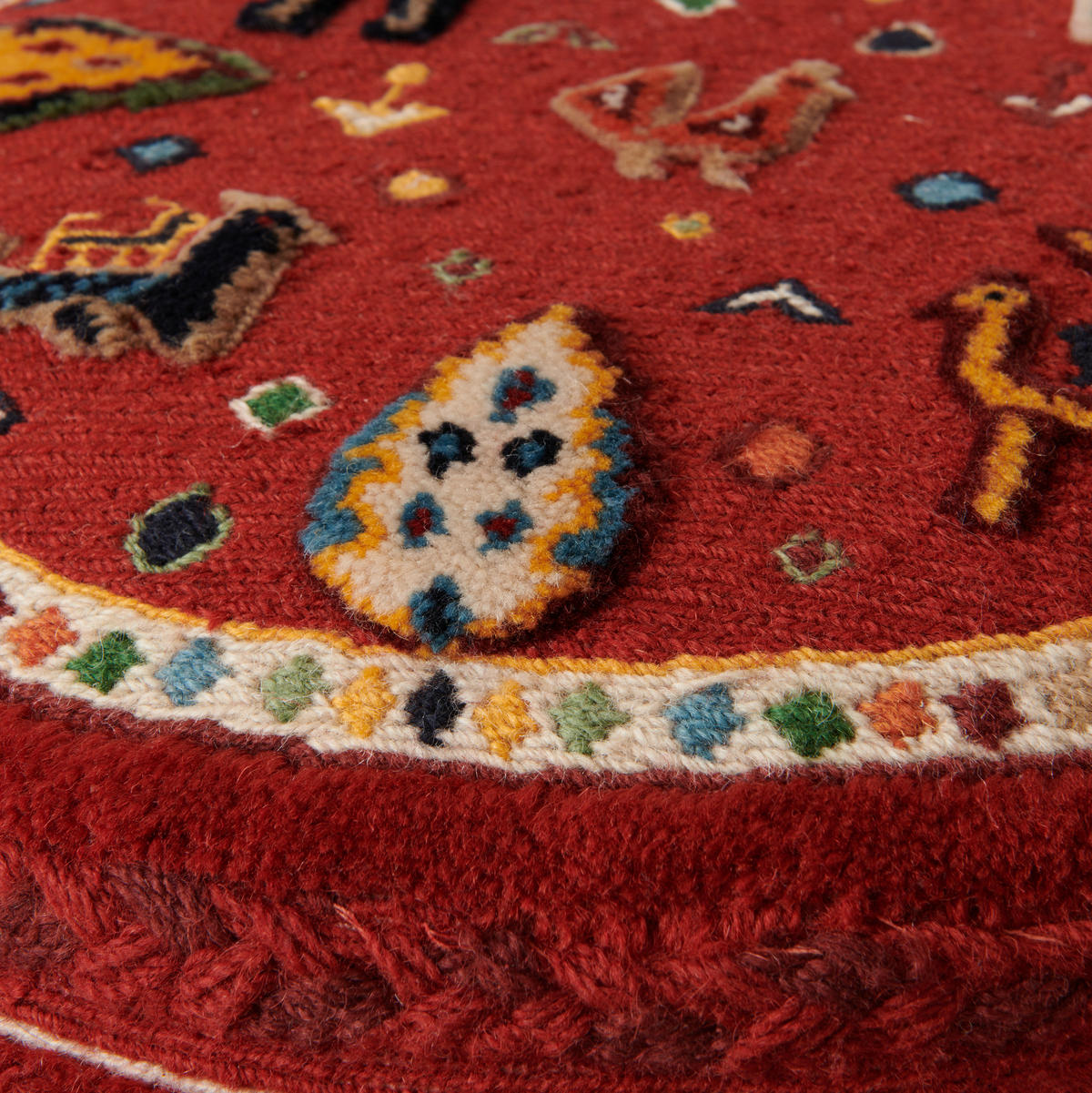 SITTPUFF Eternal Cycle Pouf  - orange/röd, Lifestyle, textil (40/50/40cm) - Cazaris