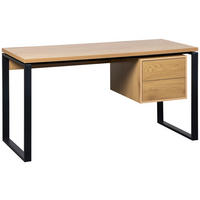 SCHREIBTISCH 140/60/75 cm  - Eichefarben/Schwarz, MODERN, Holzwerkstoff/Metall (140/60/75cm) - Livetastic