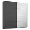 SCHWEBETÜRENSCHRANK in Graphitfarben, Silberfarben  - Silberfarben/Alufarben, Modern, Holzwerkstoff/Metall (181/197/61cm) - Rauch Möbel