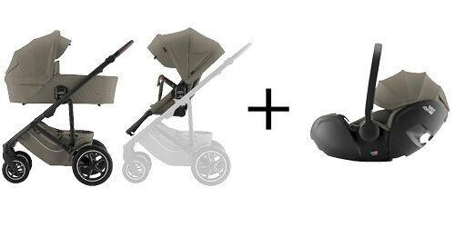 KINDERWAGENSET  Smile 5Z Set  Urban Olive  - Olivgrün/Grau, Basics, Textil/Metall (57/112/97,7cm) - Britax Römer