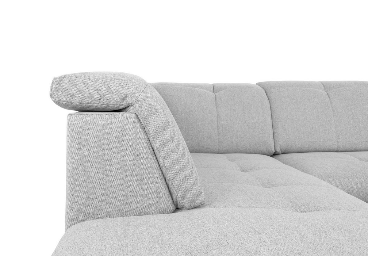 WOHNLANDSCHAFT Hellgrau  - Hellgrau/Grau, Design, Textil/Metall (215/328/173cm) - MID.YOU