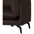 ECKSOFA in Samt Dunkelbraun  - Dunkelbraun/Schwarz, Design, Textil/Metall (200/241cm) - Carryhome