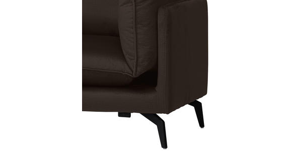 ECKSOFA in Samt Dunkelbraun  - Dunkelbraun/Schwarz, Design, Textil/Metall (200/241cm) - Carryhome