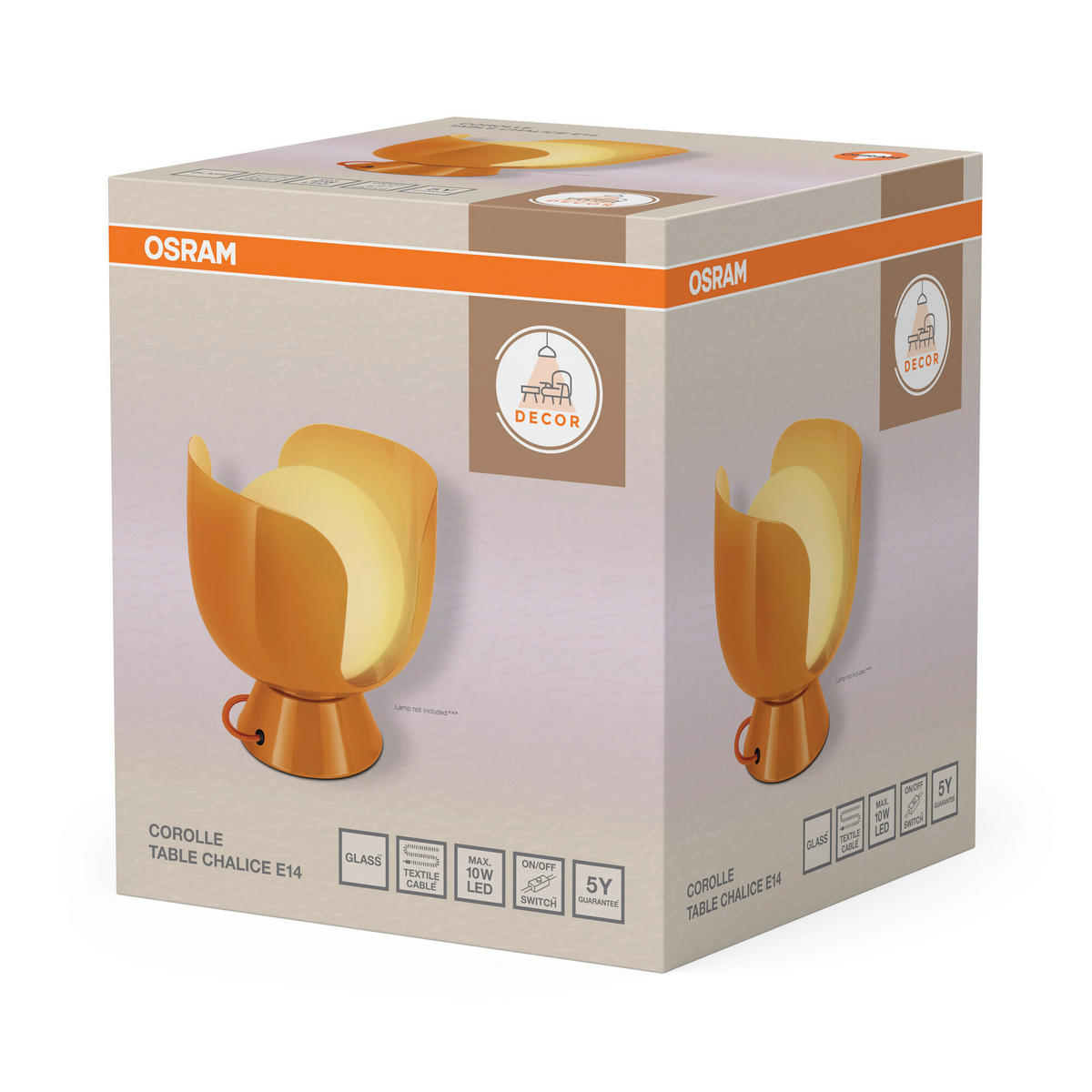 TISCHLEUCHTE 20/21 cm   - Orange, Basics, Metall (20/21cm) - Osram