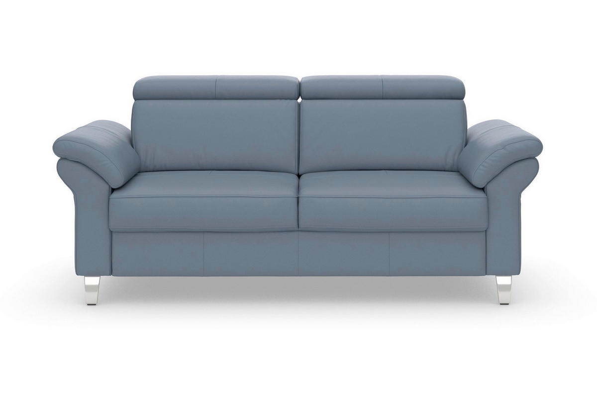3-SITZER-SOFA ARNGAST E Echtleder Graublau  - Chromfarben/Graublau, Basics, Leder/Metall (186/84/93cm) - Sit & More