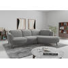 ECKSOFA ZOE E Grau Mikrofaser  - Schwarz/Grau, KONVENTIONELL, Textil/Metall (309/199cm) - Sit & More