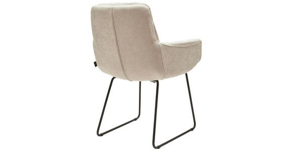 ARMLEHNSTUHL in - Creme/Schwarz, Design, Textil/Metall (63/90/69cm) - Johann Jakob