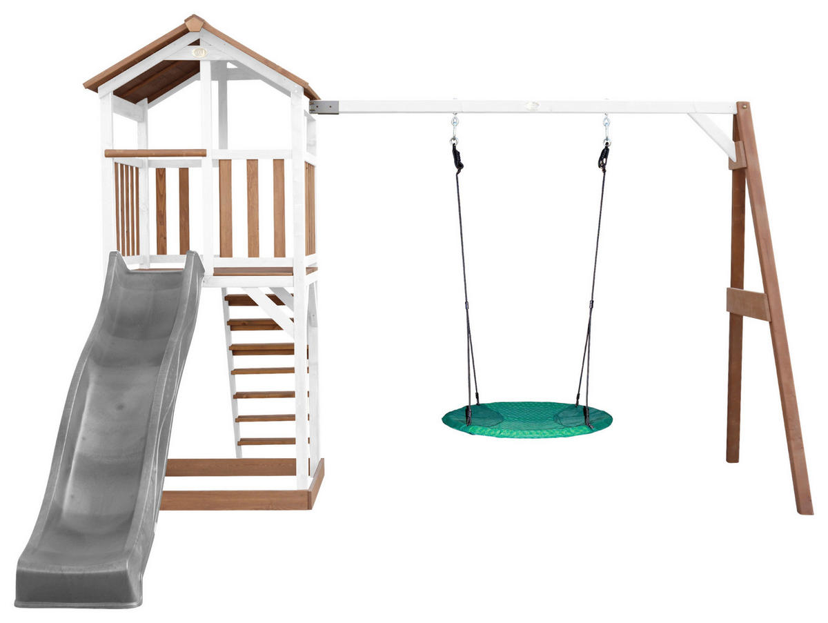 SPIELTURM 356,6/241,9/349 cm  - Weiss/Braun, Konventionell, Holz/Kunststoff (356,6/241,9/349cm)