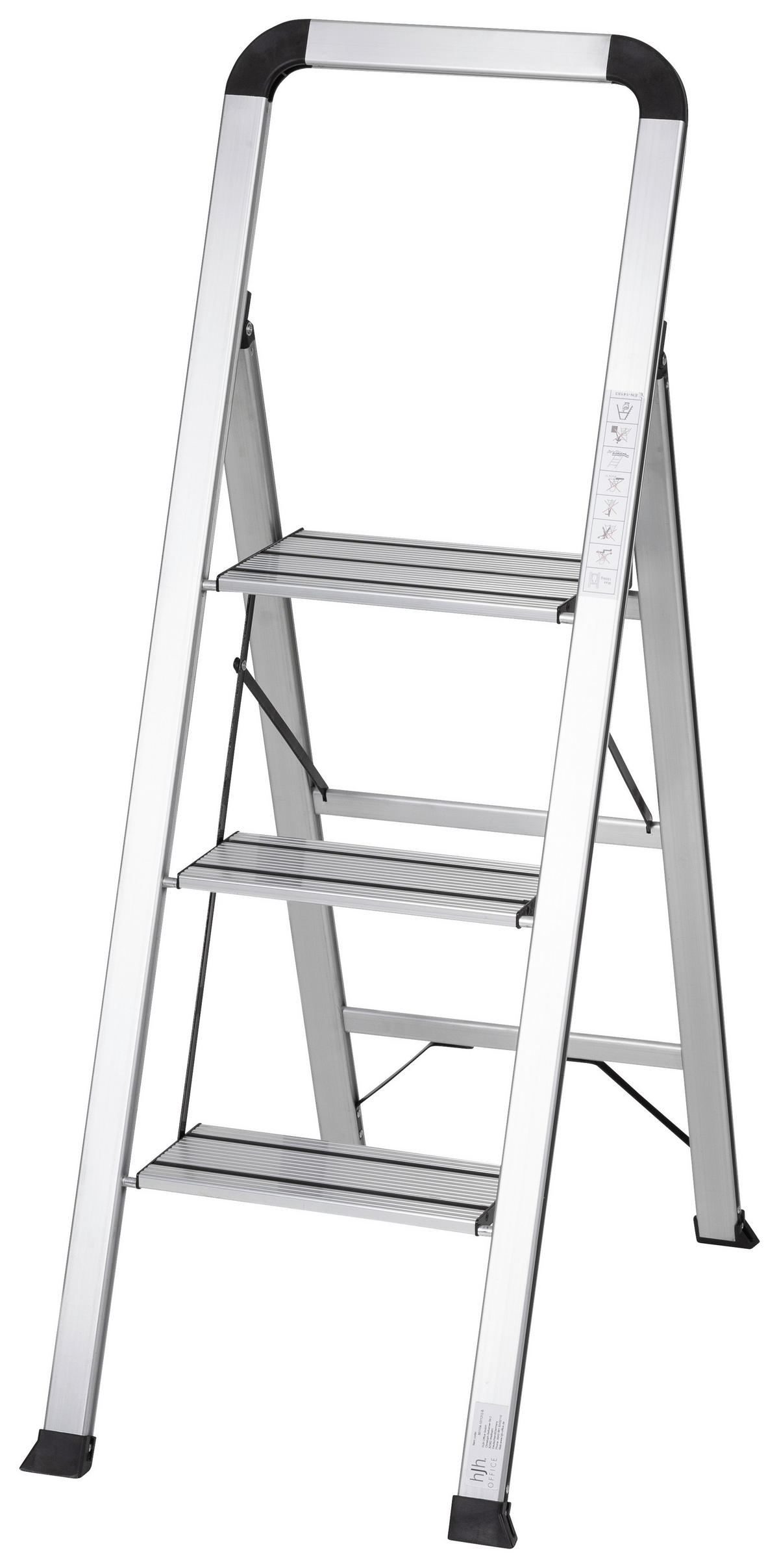 KLAPPTRITTLEITER - Alufarben, Basics, Metall (42/128/5cm) - MID.YOU