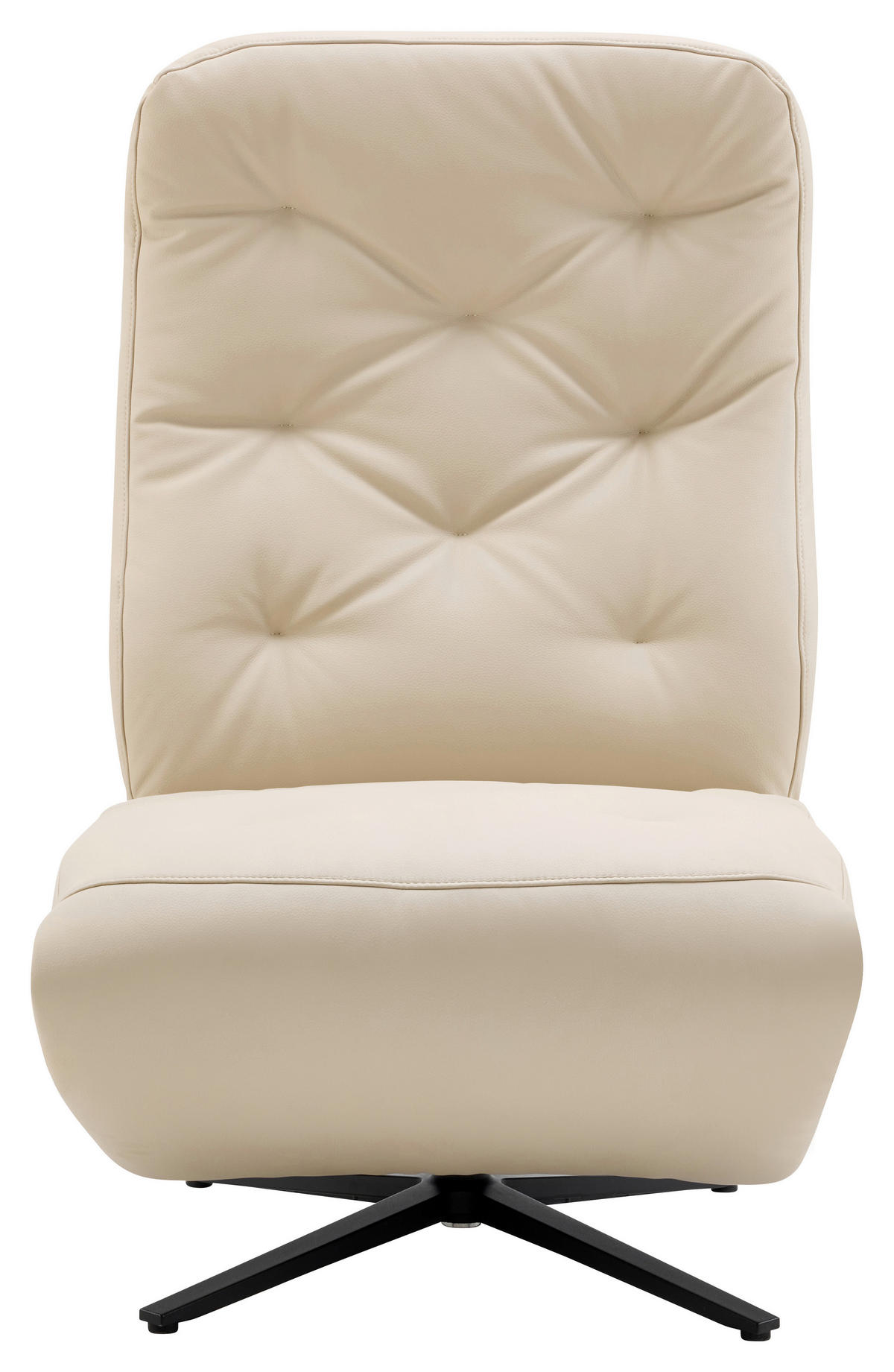 RELAXSESSEL Webstoff Relaxfunktion, Fußteilverstellung    - Creme/Schwarz, Design, Textil/Metall (68/113/84cm) - Livetastic