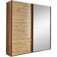 SCHWEBETÜRENSCHRANK in Eiche Artisan  - Eiche Artisan/Grau, Konventionell, Glas/Holzwerkstoff (181/210/62cm) - Xora