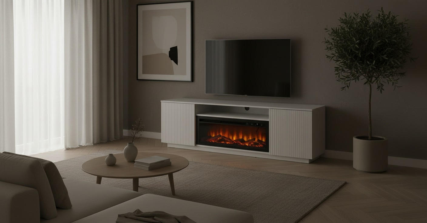 ELEKTROKAMIN - Weiß, Trend, Glas/Holzwerkstoff (163/52/40cm) - Modante