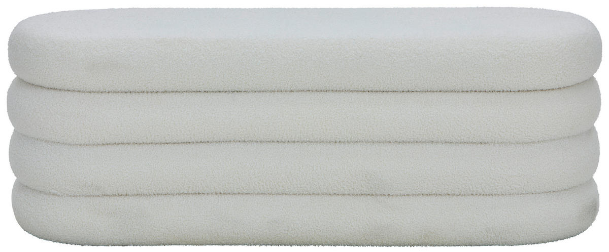 TRUHENBANK in Holz, Textil 120/42/42 cm  - Weiß, LIFESTYLE, Holz/Textil (120/42/42cm) - Xora