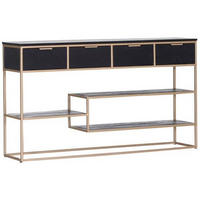 KONSOLENTISCH in Holz 141/33/80 cm   - Goldfarben/Schwarz, Design, Holz/Metall (141/33/80cm) - Lomoco