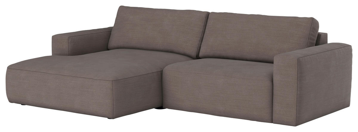 ECKSOFA Taupe Webstoff  - Taupe/Schwarz, MODERN, Kunststoff/Textil (175/283cm) - MID.YOU