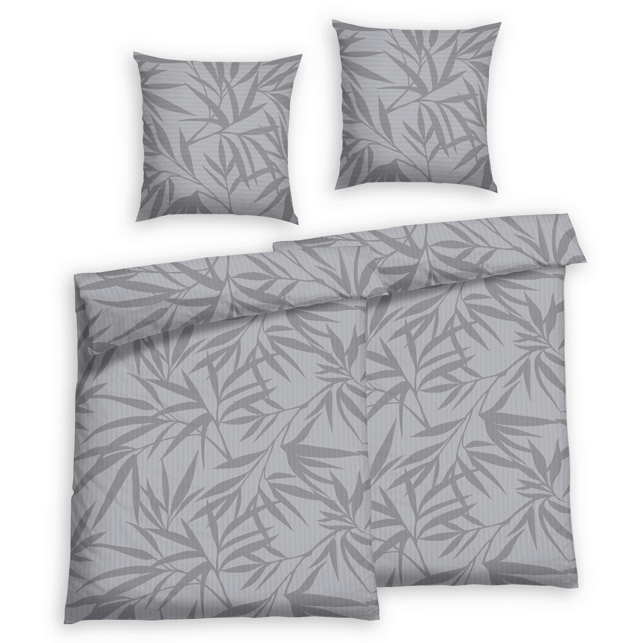 BETTWÄSCHE 4-teilig Seersucker 135/200 cm  - Hellgrau, Basics, Textil (135/200cm) - Florella