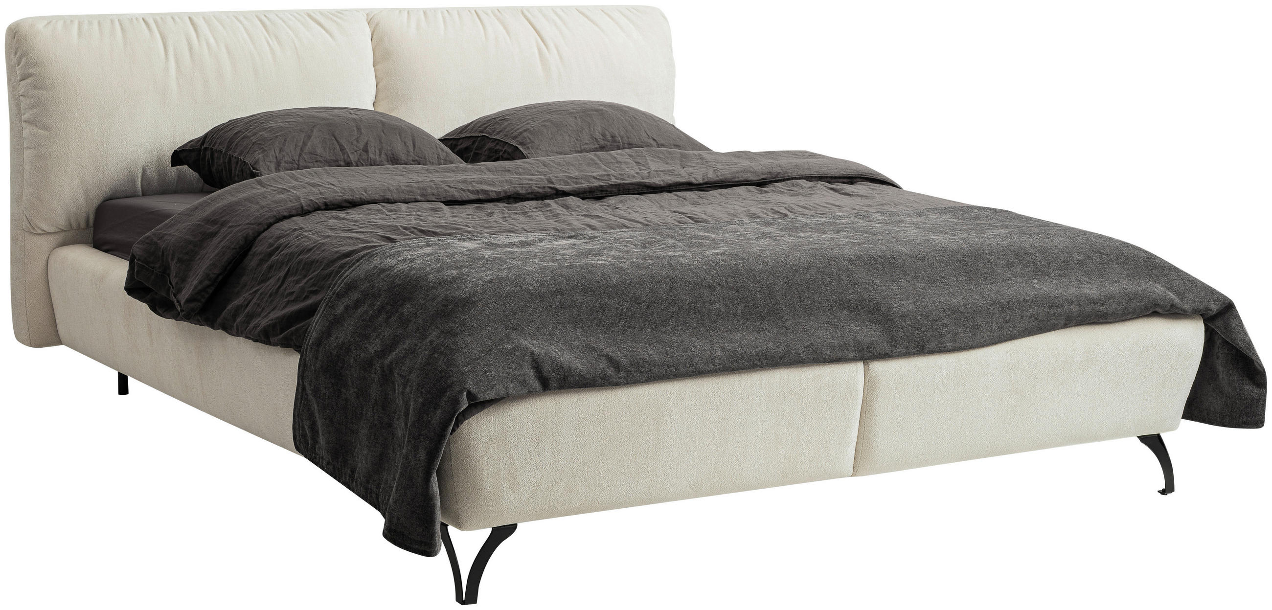 PAT TAPIțAT in bej - bej/negru, Modern, lemn/metal (160/200cm) - Esposa