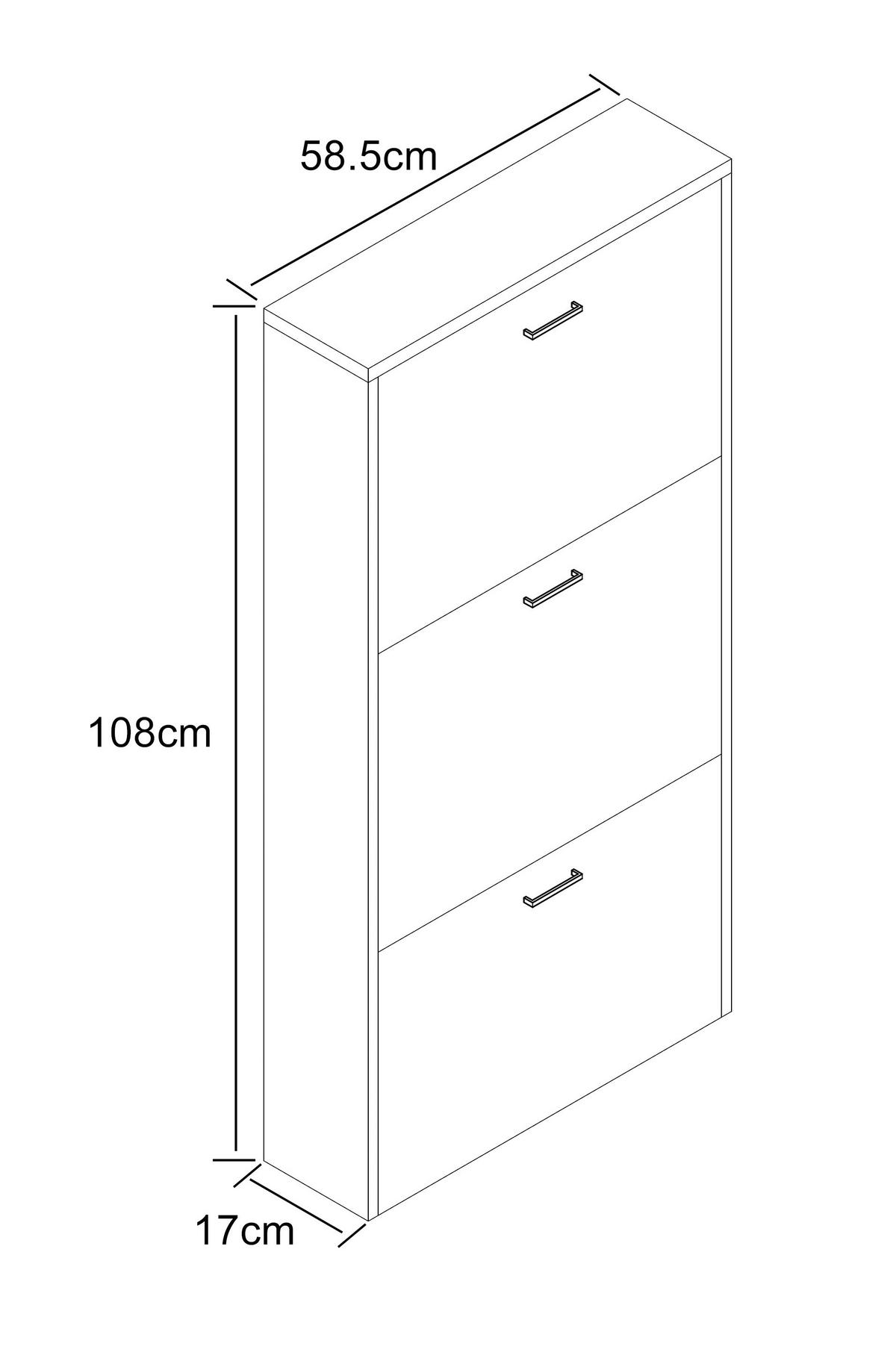 SCHUHSCHRANK Sulos  in 59/108/17 cm  - Anthrazit/Silberfarben, Design, Holzwerkstoff/Kunststoff (59/108/17cm) - MID.YOU