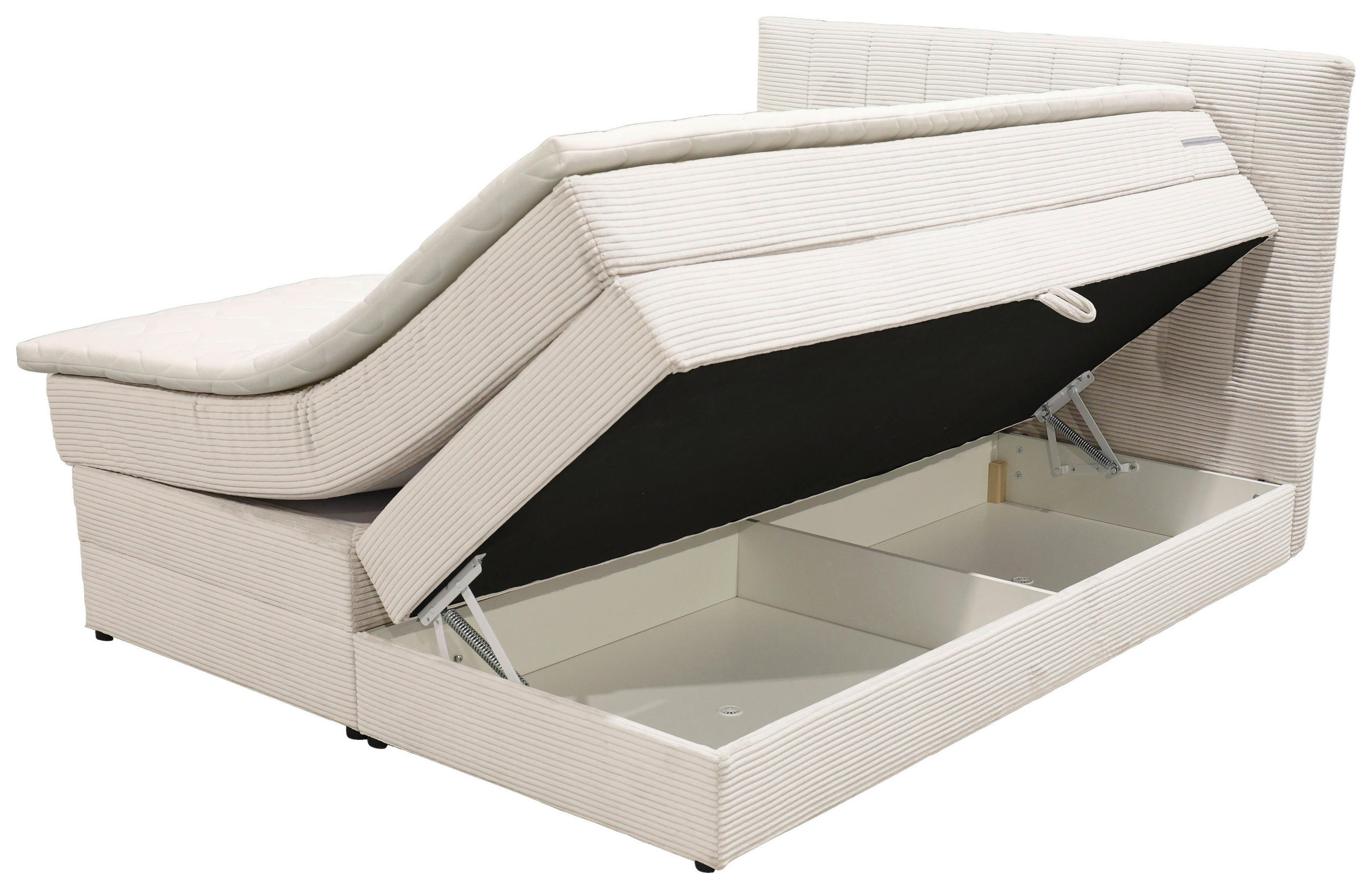 BOXSPRINGBETT 160/200 cm  in Beige  - Beige/Schwarz, Basics, Kunststoff/Textil (160/200cm) - Boxxx