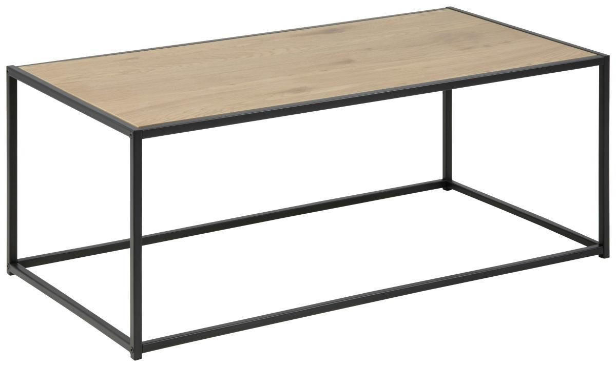 Couchtisch in Eichefarbe in Metall, Holzwerkstoff 100/50/40 cm  - Eichefarben/Schwarz, Trend, Holzwerkstoff/Metall (100/50/40cm) - MID.YOU