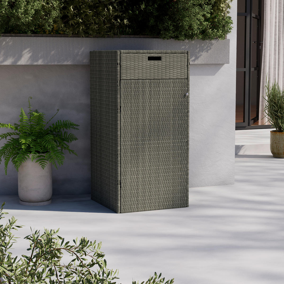 GARTENKOMMODE 55/111/55 cm  - Silberfarben/Grau, MODERN, Kunststoff/Metall (55/111/55cm) - Ambia Garden