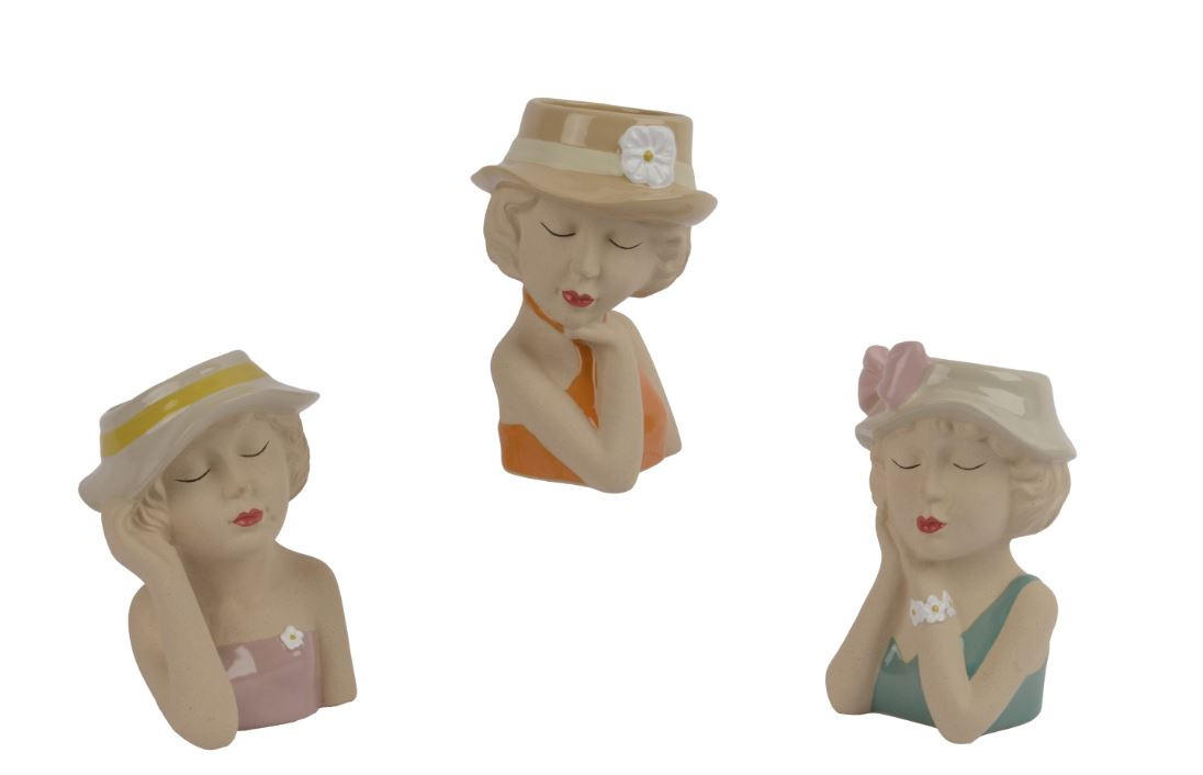 SAKSIJA ZA BILJE  keramika  - višebojna, Osnovno, keramika (11,1/10,5/15,5cm)