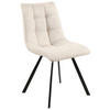 STUHL Leinenoptik Beige, Schwarz  - Beige/Schwarz, Design, Textil/Metall (47/61/86cm) - Xora