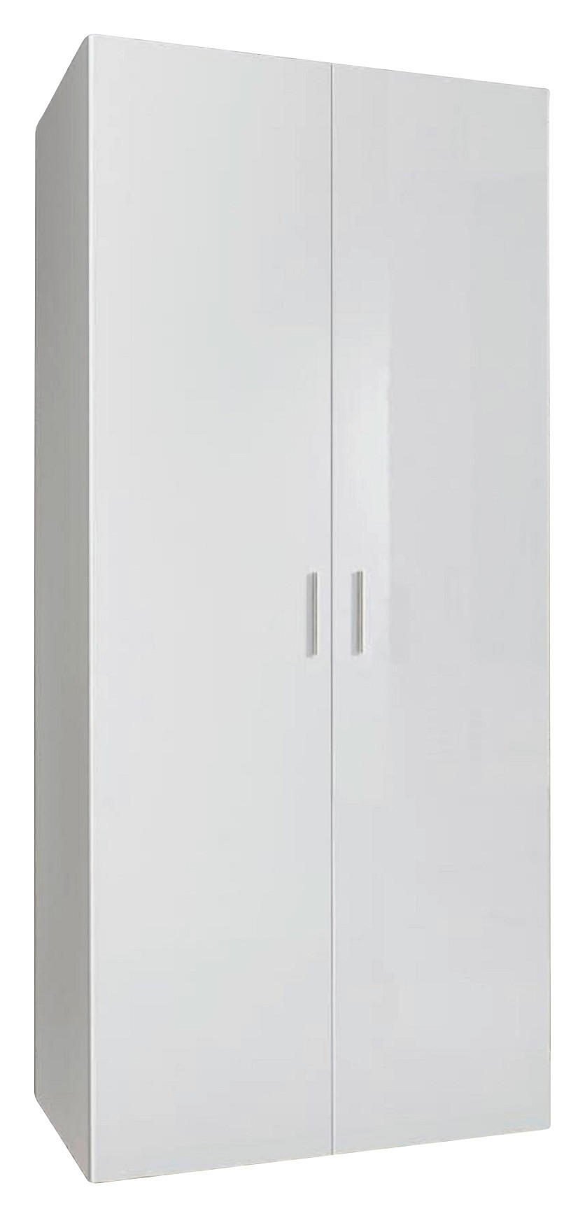 SCHRANK Weiß - Chromfarben/Weiß, KONVENTIONELL, Holzwerkstoff/Kunststoff (80/185/54cm) - Xora