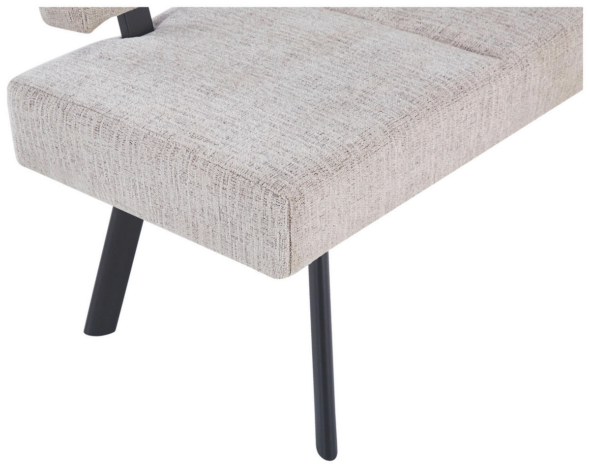 SITZBANK in Metall, Textil Beige  - Beige/Schwarz, KONVENTIONELL, Textil/Metall (140/88/62cm) - MID.YOU