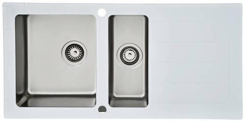 DISKHO 1720NEWYORK100X50W  - vit, Trend, metall/glas (100/21/50cm) - Respekta