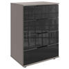 NACHTSCHRANK 52/74/38 cm  - Schwarz/Grau, KONVENTIONELL, Glas/Holzwerkstoff (52/74/38cm) - Boxxx
