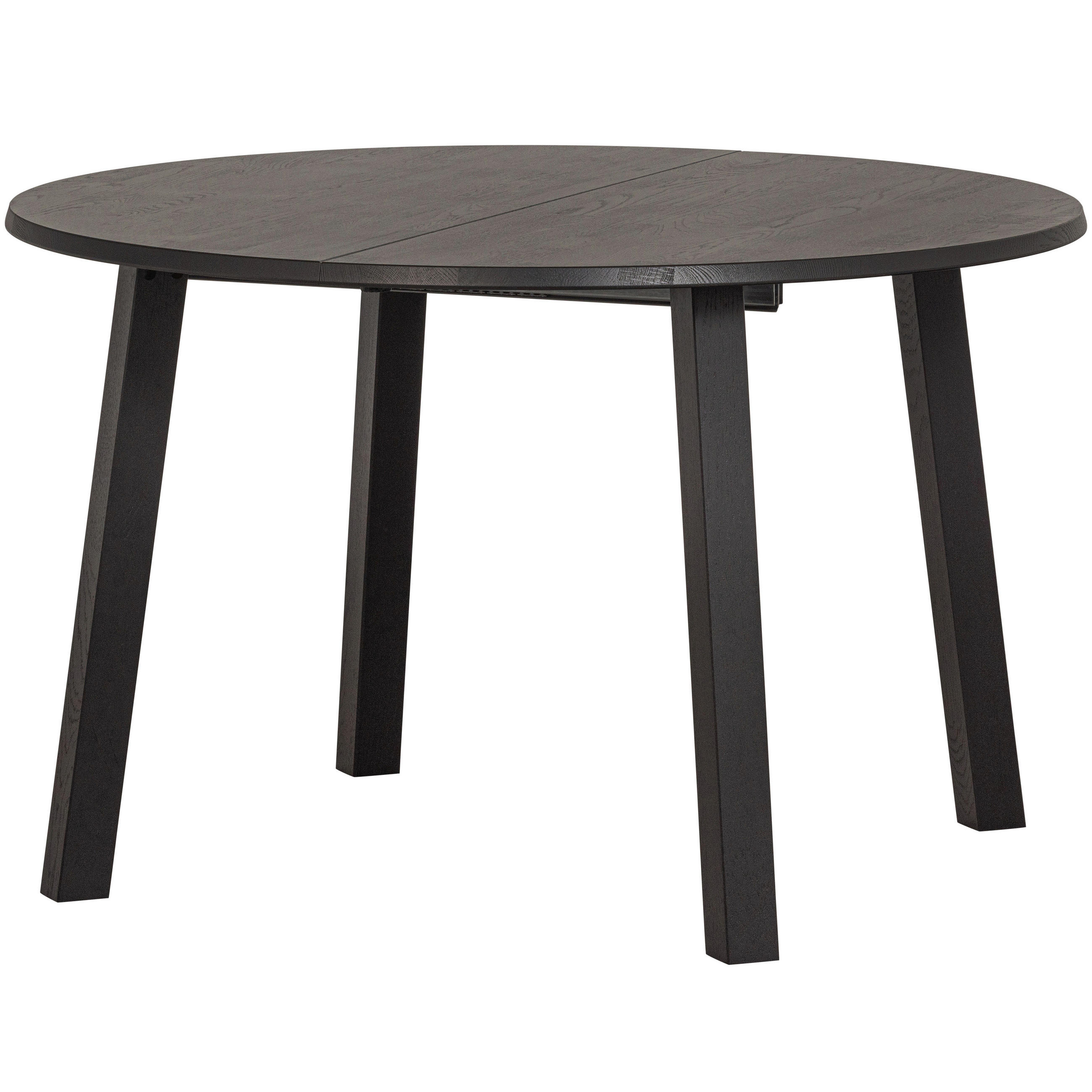 ESSTISCH 120-200/120/75 cm Echtholz  Holz ausziehbar oval Schwarz  - Schwarz, Design, Holz (120-200/120/75cm) - Livetastic