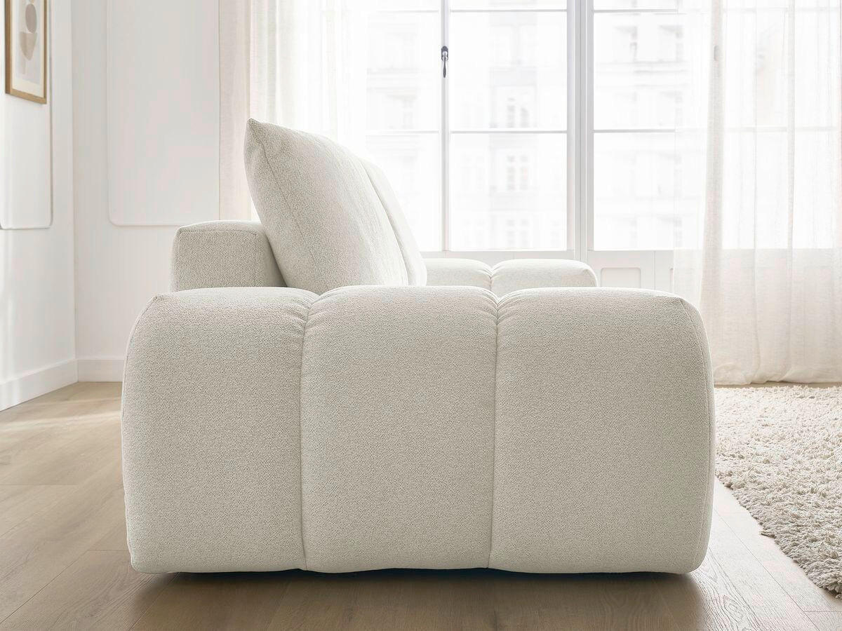 SCHLAFSOFA Flachgewebe Weiß  - Schwarz/Weiß, MODERN, Kunststoff/Textil (278/115/90cm) - Livetastic