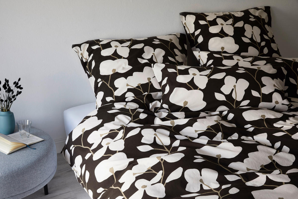 BETTWÄSCHE Twine Perkal 240/220 cm  - Schwarz/Weiß, Basics, Textil (240/220cm) - Yes for bed