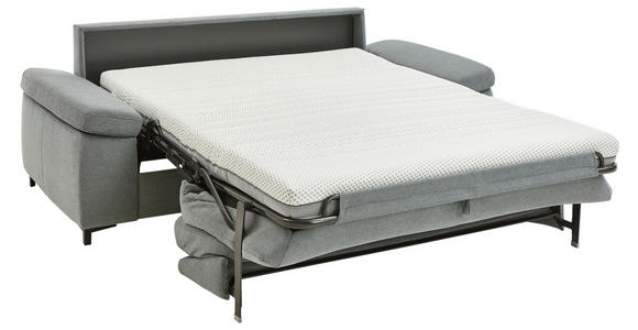 SCHLAFSOFA Mikrofaser Grau  - Schwarz/Grau, KONVENTIONELL, Textil/Metall (212/87/103cm) - Dieter Knoll