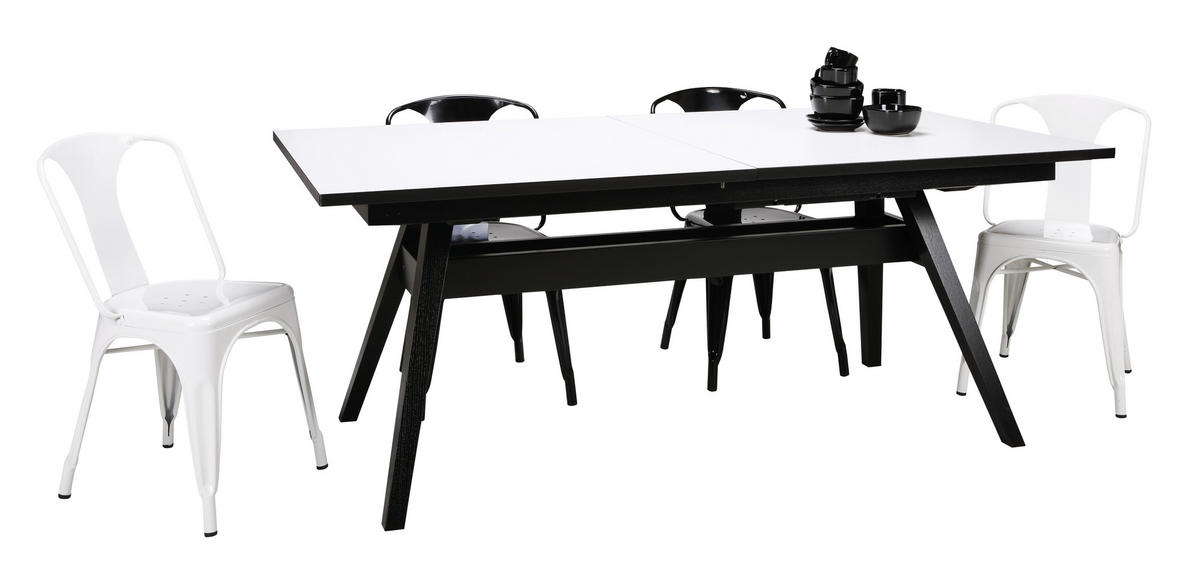 MATBORD i trä 183(275)/100/74 cm   - vit/svart, Lifestyle, trä (183(275)/100/74cm) - Best Price