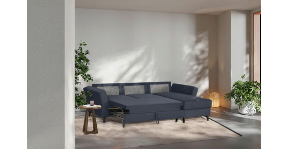 ECKSOFA in Velours Dunkelgrau  - Dunkelgrau/Schwarz, KONVENTIONELL, Holz/Textil (244/159cm) - Carryhome