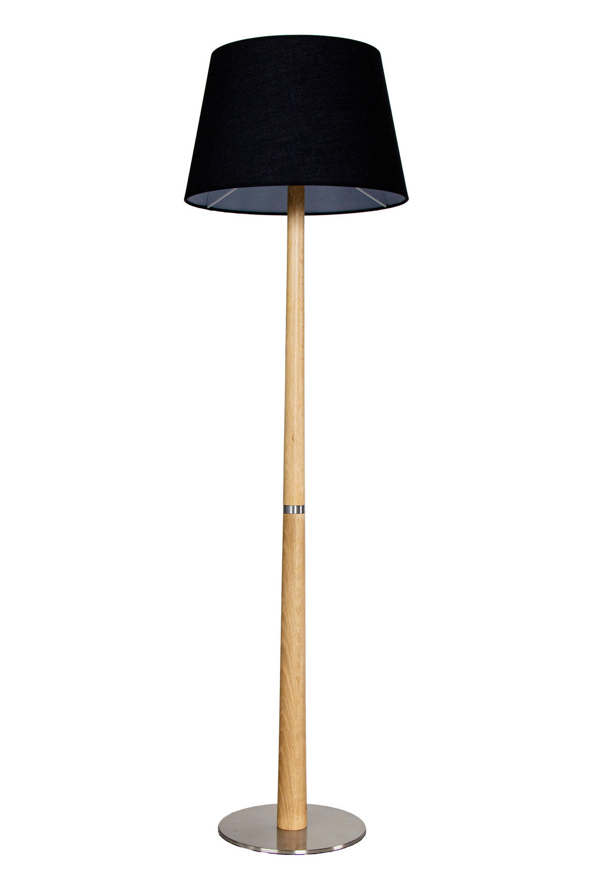 STEHLEUCHTE Timber 40/150 cm   - Eiche Bianco/Schwarz, Natur, Holz/Textil (40/150cm) - Brilliant