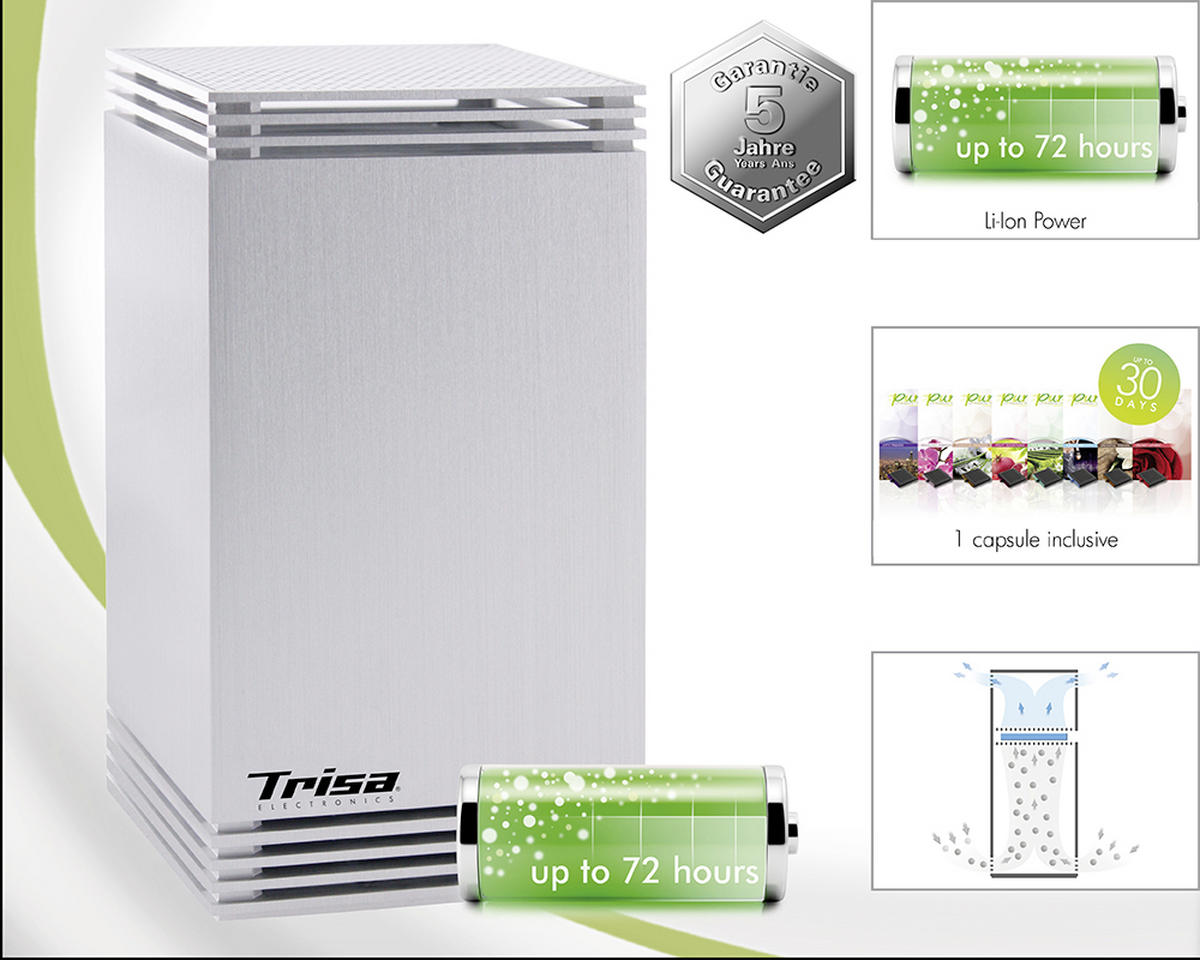 LUFTERFRISCHER  - Silberfarben, Basics, Metall (41,5/26/25,5cm) - Trisa Electronics