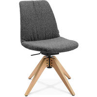 STUHL  in Flachgewebe Holz, Textil  - Eichefarben/Grau, Design, Holz/Textil (46/82,5-85,25/55cm) - Johann Jakob