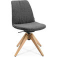 STUHL  in Flachgewebe Holz, Textil  - Eichefarben/Grau, Design, Holz/Textil (46/82,5-85,25/55cm) - Johann Jakob