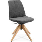 STUHL  in Flachgewebe Holz, Textil  - Eichefarben/Grau, Design, Holz/Textil (46/82,5-85,25/55cm) - Johann Jakob