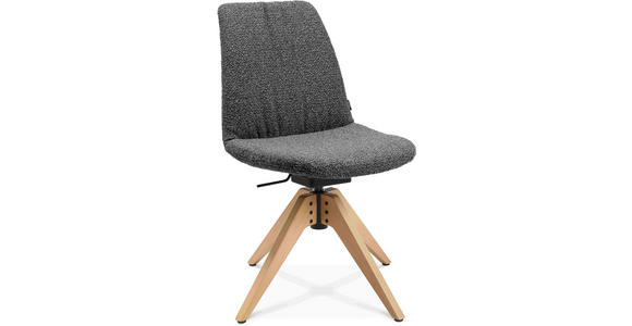 STUHL in Flachgewebe Holz, Textil - Eichefarben/Grau, Design, Holz/Textil (46/82,5-85,25/55cm) - Johann Jakob