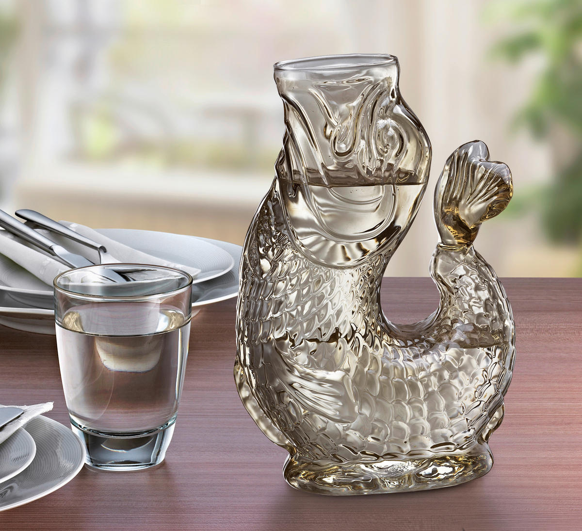 WASSERKARAFFE 1,2 L    - Beige, KONVENTIONELL, Glas (10/15,5/23cm) - Cilio