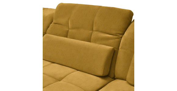 ECKSOFA  in Flachgewebe Gelb  341/204 cm  - Gelb/Schwarz, Design, Textil/Metall (341/204cm) - Xora