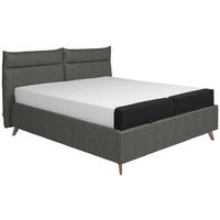 POLSTERBETT 180/200 cm  Grau  - Graublau/Buchefarben, Konventionell, Holz/Textil (180/200cm) - Tempur