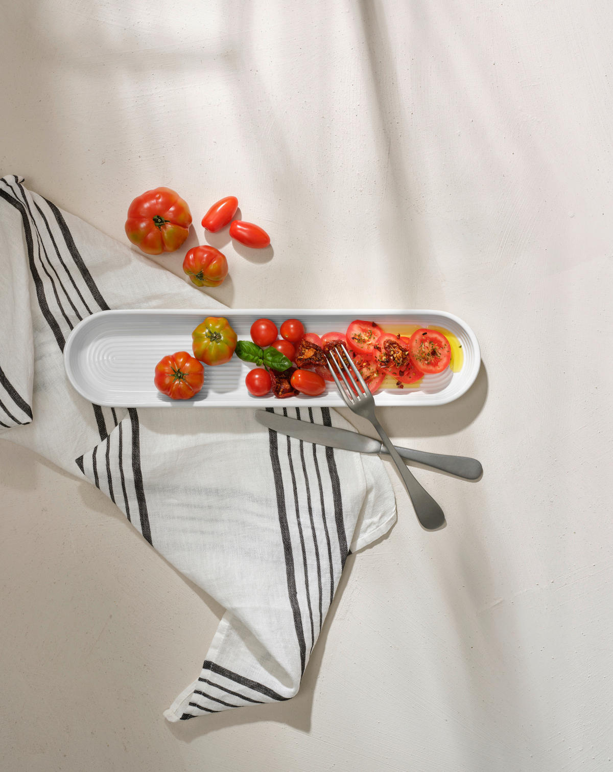 BAGUETTEKORB - Weiß, KONVENTIONELL, Keramik (40,5/3/9,5cm) - ASA