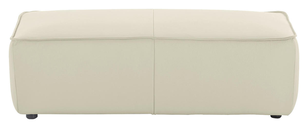 HOCKER in Leder Weiss  - Weiss/Schwarz, Modern, Leder/Kunststoff (120/39/60cm) - W.Schillig