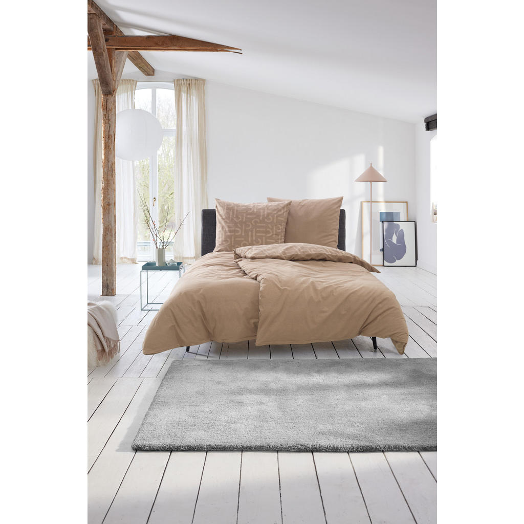 Thumbnail - Esprit Wendebettwäsche E-Scatter Big, Schlamm, Taupe, Haselnuss, Textil, Schriftzug, 155x220 cm, Oeko-Tex® Standard 100,...