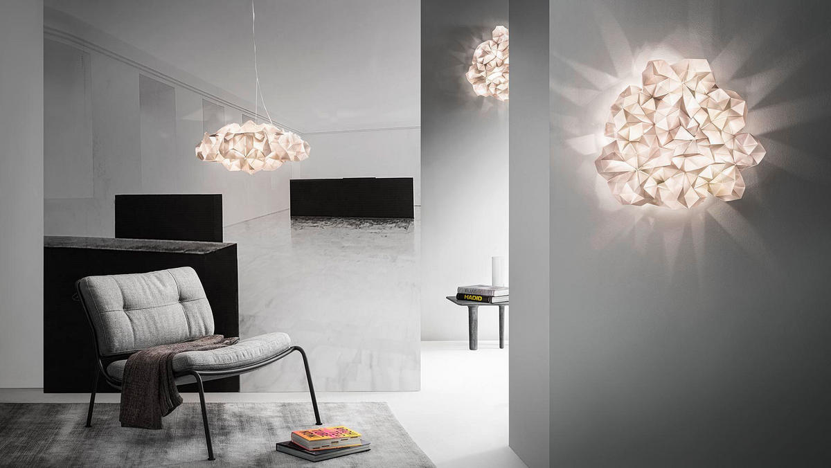HÄNGELEUCHTE Drusa 60/60/20 cm   - Transparent/Weiß, Design, Kunststoff (60/60/20cm) - Slamp